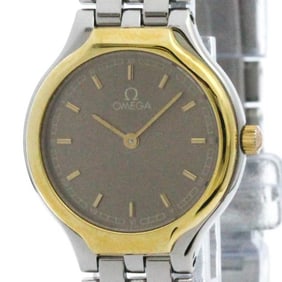 Polished OMEGA De Ville Symbol K18 Gold Stainless Steel Ladies Watch BF567916