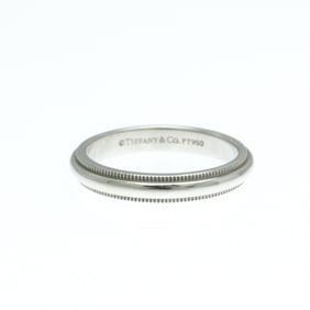 Tiffany Classic Milgrain Ring Platinum Fashion No Stone Band Ring Silver