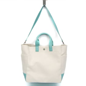 Tiffany Women's Canvas,Leather Shoulder Bag,Tote Bag Off-white,Tiffany Blue