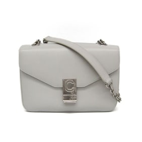 Celine Medium C 187253BFB Women's Leather Shoulder Bag Light Gray