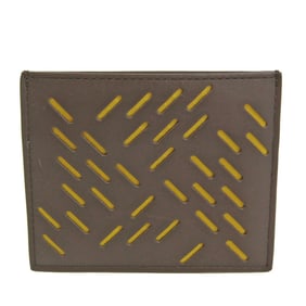 Bottega Veneta Contrast Punching 579246 Leather Card Case Dark Brown