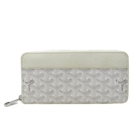 Goyard Matignon Women,Men Coated Canvas Long Wallet (bi-fold) Gray,Off-white,White