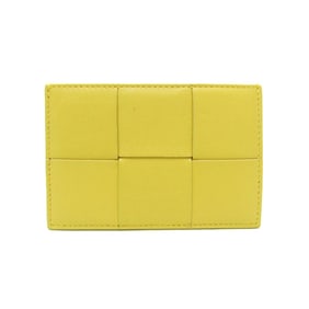 Bottega Veneta CASSETTE MAXI INTRECCIATTO Leather Card Case Yellow