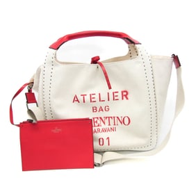Valentino Garavani Atelier Bag 01 UW0B0H85NIZ Women,Men Leather,Canvas Shoulder Bag,Tote Bag Red