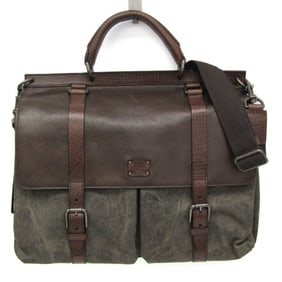 Dolce & Gabbana Women's Canvas,Leather Handbag,Shoulder Bag Brown