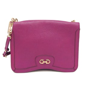 Salvatore Ferragamo DH-21 B923 Women's Leather Shoulder Bag Purple