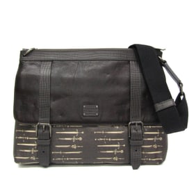 Dolce & Gabbana Women,Men PVC,Leather Shoulder Bag Cream,Dark Brown,Dark Gray
