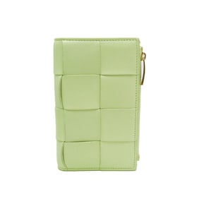 Bottega Veneta CASSETTE Medium Maxi Intrecciato 750262 Women's  Lambskin Middle Wallet (bi-fold)