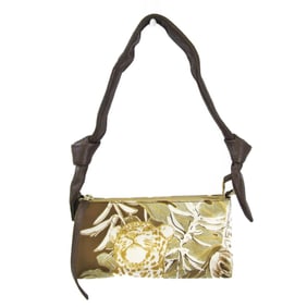 Salvatore Ferragamo AU-21 5347 Women's Leather,Nylon Shoulder Bag Dark Brown,Multi-color