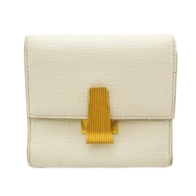 Bottega Veneta Palmerato 576637 Women's Leather Wallet (tri-fold) Off-white