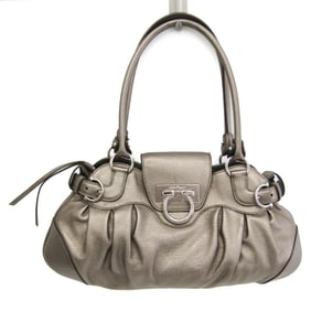 Salvatore Ferragamo Gancini AU-21 6317 Women's Leather Tote Bag Bronze