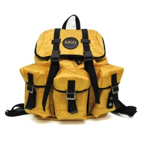 Gucci Off The Grid GG Nylon 626160 Men's Leather,Nylon Canvas Backpack Black,Yellow
