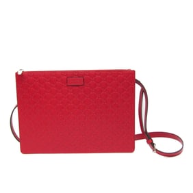 Gucci Guccissima 429004 Women's Leather Shoulder Bag Red Color
