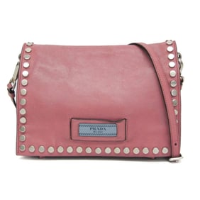 Prada Ethiquette 1BD082 Women's Leather Shoulder Bag Dusty Pink