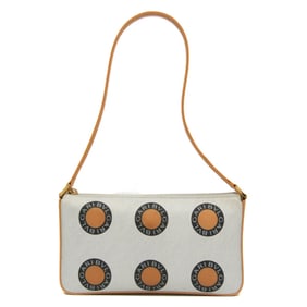 Bvlgari Women's Leather,Nylon Shoulder Bag Gray,Light Beige