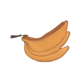 Hermes Tutti Frutti Banana Men,Women Leather Coin Purse/coin Case Yellow