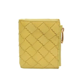 Bottega Veneta Intrecciato Zigzag 629563 Women's Leather Wallet (tri-fold) Yellow