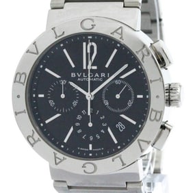 Polished BVLGARI BVLGARI-BVLGARI Chronograph Automatic Watch BB42SSCH BF580420