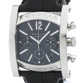 Polished BVLGARI Assioma Chronoragph Steel Automatic Mens Watch AA48SCH BF580517