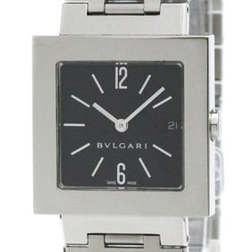 Polished BVLGARI Quadrato Stainless Steel Quartz Ladies Watch SQ27SSD BF580149