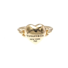 Tiffany Return To Tiffany Heart Ring Pink Gold (18K) Fashion No Stone Band Ring Pink Gold