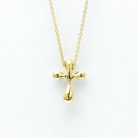 Tiffany Cross Necklace Yellow Gold (18K) No Stone Men,Women Fashion Pendant Necklace (Gold)