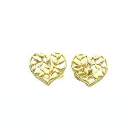 Tiffany Olive Leaf Heart Earrings No Stone Yellow Gold (18K) Stud Earrings Gold