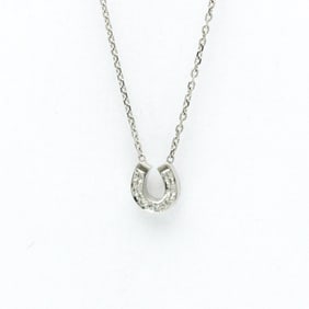 Vendome Aoyama Horseshoe Diamond Necklace Platinum 850 Diamond Men,Women Fashion Pendant Necklace