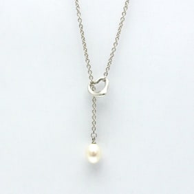 Tiffany Open Heart Freshwater Pearl Lariat Necklace Silver 925 Freshwater Pearl Men,Women Fashion