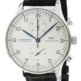 Polished IWC Portugieser Chronograph Automatic Steel Watch IW371417 BF581028