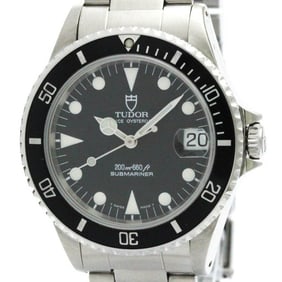 Polished TUDOR Rolex Prince Oyster Date Submariner Steel Watch 75090 BF573167
