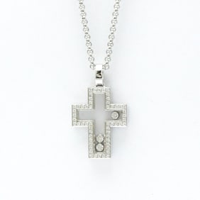 Chopard Happy Diamond Necklace 79/4055 White Gold (18K) Diamond Women,Men Fashion Pendant Necklace