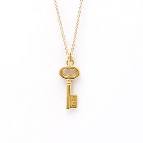 Tiffany Oval Key Necklace Pink Gold (18K) No Stone Men,Women Fashion Pendant Necklace (Pink Gold)