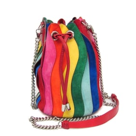 Christian Louboutin Purse Women's Leather,Suede Shoulder Bag Multi-color,Red Color