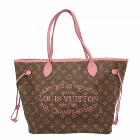 Louis Vuitton Tote Bag Monogram Ikat Flower Neverfull MM M40939 Brown Rose Velours Ladies