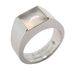 Cartier Tank Ring 18KWG White Gold Moonstone #52 Ladies
