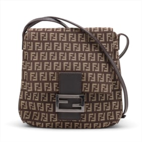 Fendi Zucchino Mamma Bucket Baguette Leather Shoulder Bag Hand Tote for Women