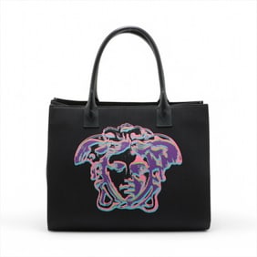 Versace Medusa Leather Shoulder Bag Hand Black Women's