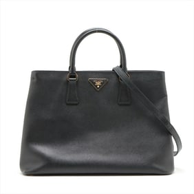 Prada Saffiano Leather Galleria Triangle Handbag Shoulder Bag Tote for Women