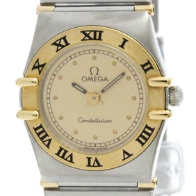 Polished OMEGA Constellation 18K Gold Steel Ladies Watch 795.1080 BF581654