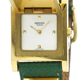HERMES Medor Gold Plated Leather Quartz Ladies Watch BF581982