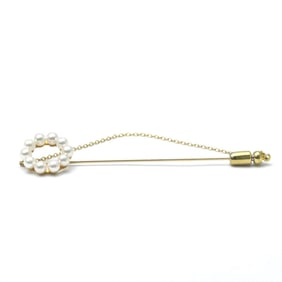 Mikimoto Pearl Brooch Yellow Gold (18K) Pearl Brooch Gold,White