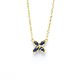 Tiffany Victoria Blue Sapphire Necklace Yellow Gold (18K) Sapphire Men,Women Fashion Pendant