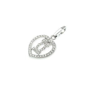 Cartier C De Cartier 2C Heart Charm White Gold (18K) Diamond Women's Fashion Pendant Necklace