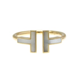 Tiffany T Wire Ring Pink Gold (18K) Fashion Shell Band Ring Pink Gold