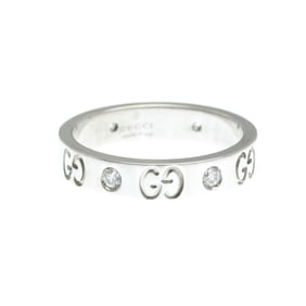 Gucci Icon Diamond Ring White Gold (18K) Fashion Diamond Band Ring Silver