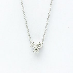 Tiffany Aria Diamond Necklace Platinum Diamond Men,Women Fashion Pendant Necklace (Silver)