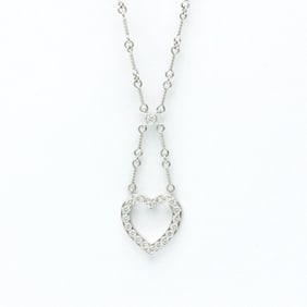 Tiffany Sentimental Heart Diamond Necklace Diamond Men,Women Fashion Pendant Necklace (Silver)
