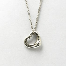 Tiffany Open Heart Silver 925 No Stone Women,Men Fashion Pendant Necklace (Silver)