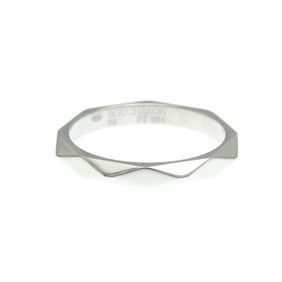 Boucheron Faceted Ring Platinum Fashion No Stone Band Ring Silver